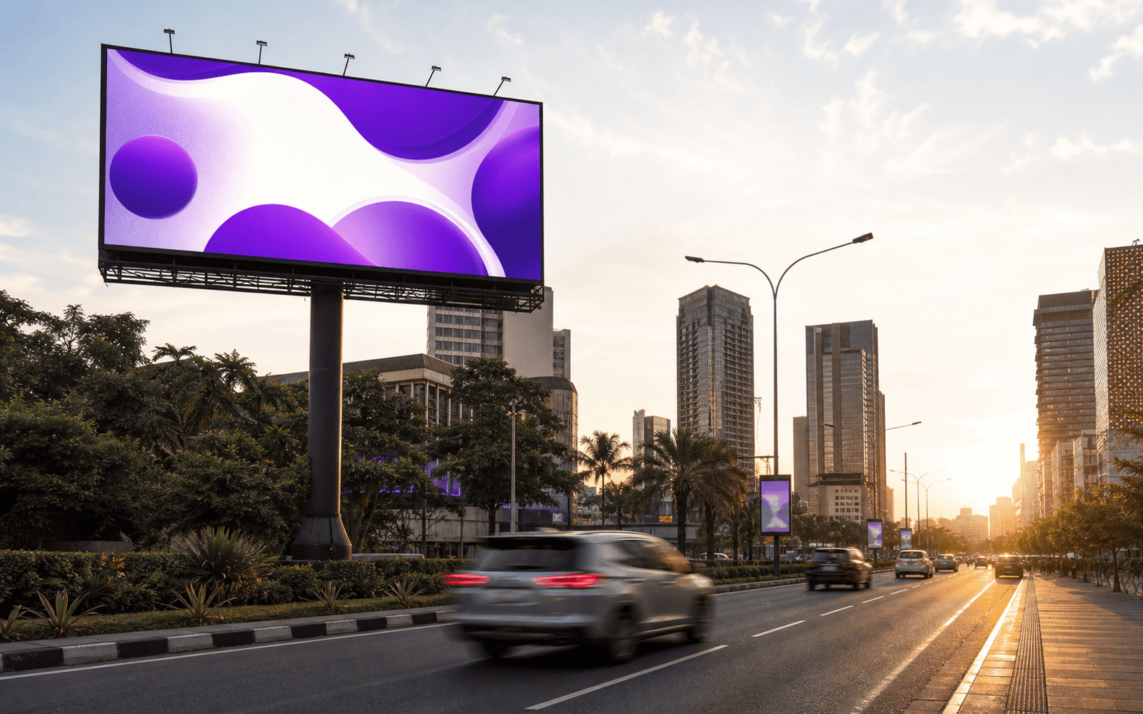 Roadside Billboard — High-traffic arterial road